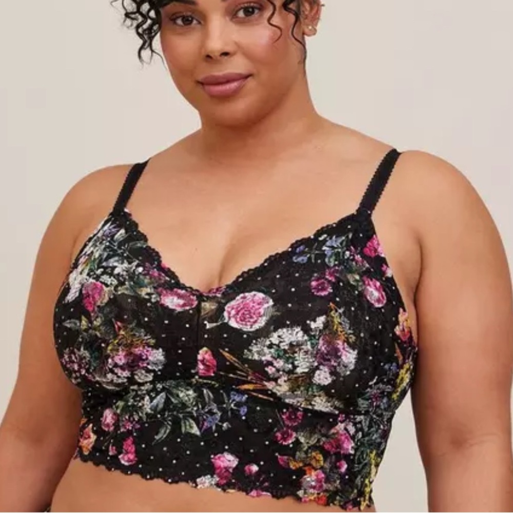 Torrid Curve Floral Lace Bralette Top Size 2X